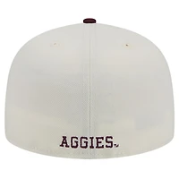 Men's New Era Texas A&M Aggies Chrome White Vintage 59FIFTY Fitted Hat