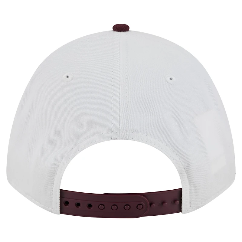 Men's New Era White/Maroon Texas A&M Aggies Arch Two-Tone Rope 9FORTY A-Frame M-Crown Adjustable Hat