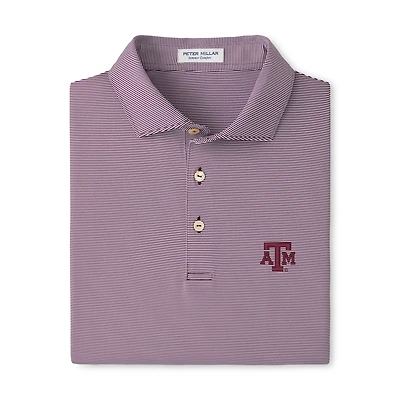 Polo Peter Millar bordeaux à rayures jubilé pour homme, Texas A&M Aggies