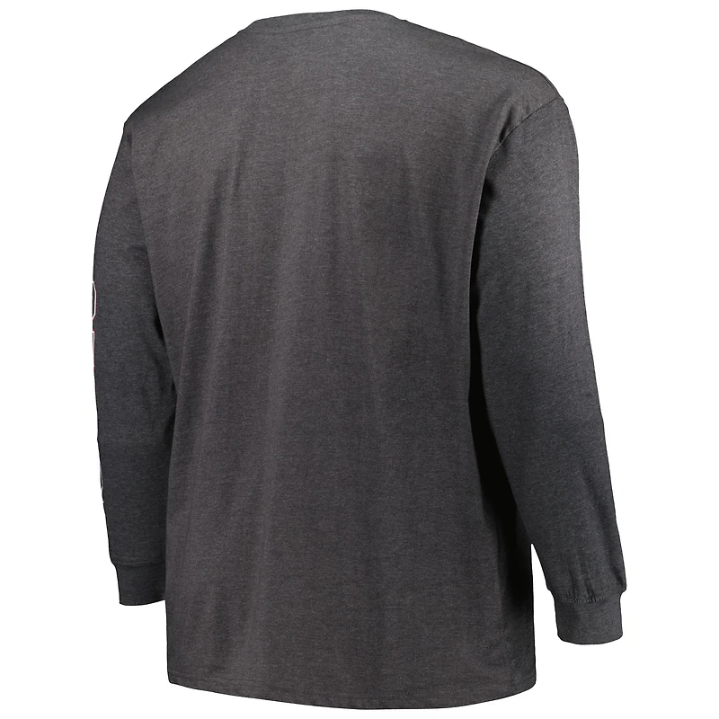 Men's Profile Heather Charcoal Texas A&M Aggies Big & Tall Two-Hit Graphic Long Sleeve T-Shirt