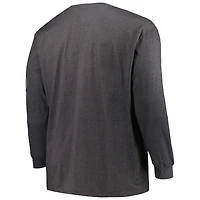 Men's Profile Heather Charcoal Texas A&M Aggies Big & Tall Two-Hit Graphic Long Sleeve T-Shirt