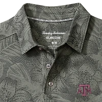 Polo Tommy Bahama gris Texas A&M Aggies Palm Fresco Hibiscus IslandZone® pour homme