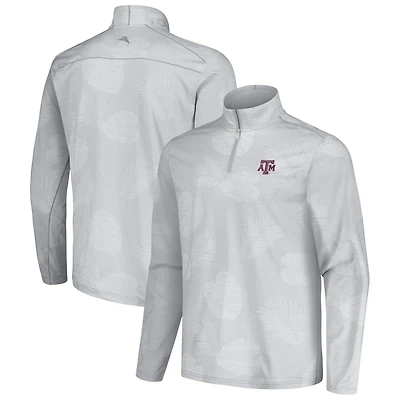 Men's Tommy Bahama Gray Texas A&M Aggies Sport Delray Frond Quarter-Zip Jacket