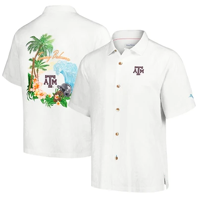 Chemise boutonnée Tommy Bahama blanche Texas A&M Aggies Castaway Game Camp pour hommes