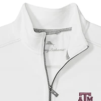 Veste Tommy Bahama blanche pour homme, Texas A&M Aggies, demi-zippée, Montego Bay