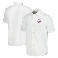 Chemise boutonnée Tommy Bahama blanche Texas A&M Aggies Sport Coconut Point Palm Vista IslandZone pour homme