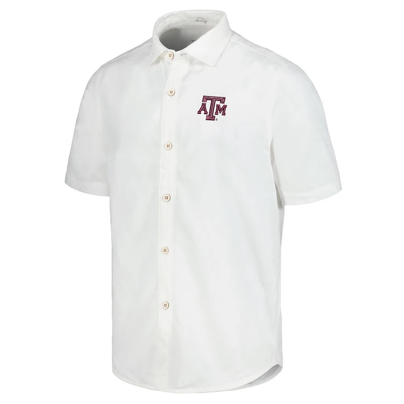 Men's Tommy Bahama  White Texas A&M Aggies Sport Coconut Point Palm Vista IslandZone Button-Up Shirt