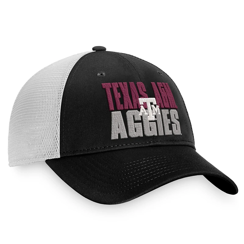 TOP TEXA&M NOIR BLANC NCAA TOP STOCKPILE TRUCKER HATMENSTR