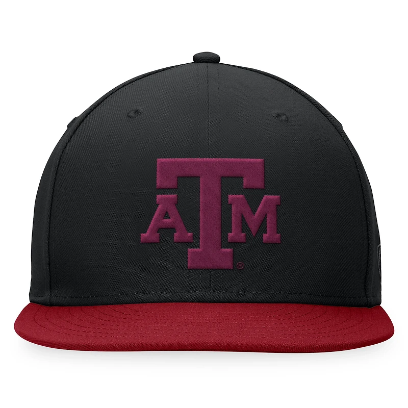 Casquette ajustée Top of the World noire Texas A&M Aggies pour hommes