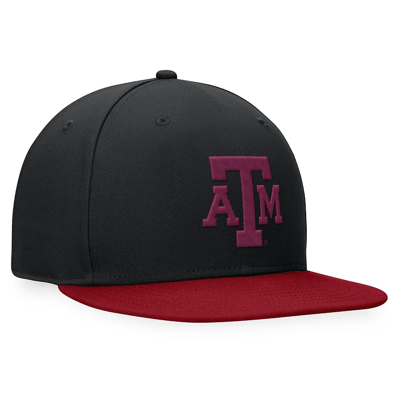 Casquette ajustée Top of the World noire Texas A&M Aggies pour hommes