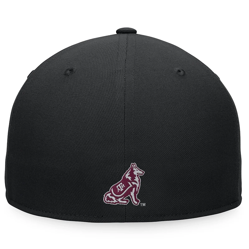 Casquette ajustée Top of the World noire Texas A&M Aggies pour hommes