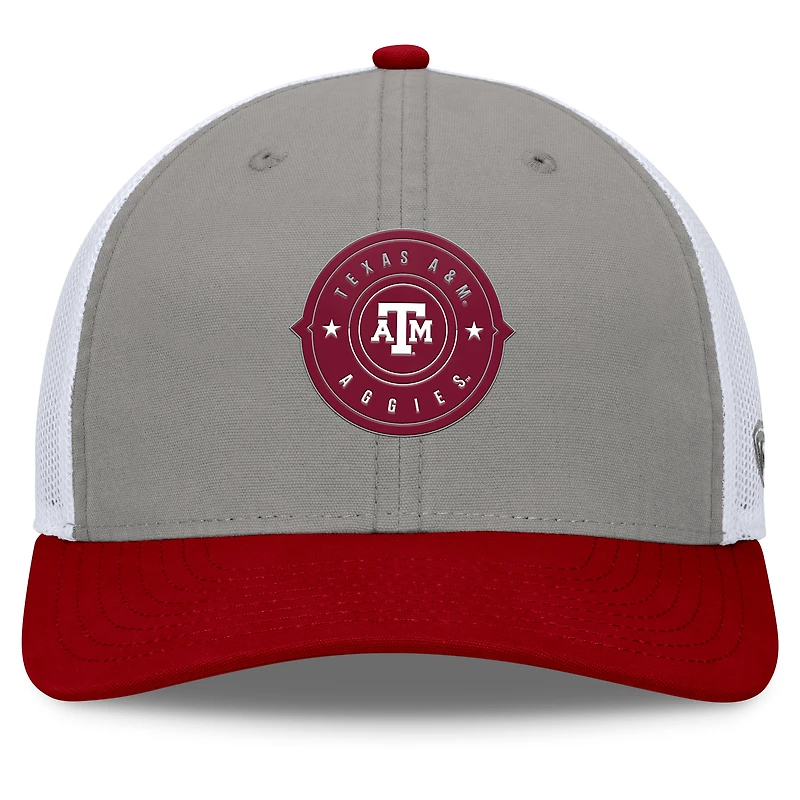 Men's Top of the World Gray/Maroon Texas A&M Aggies Rob Trucker Adjustable Hat