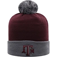 Men's Top of the World Maroon/Gray Texas A&M Aggies Core 2-Tone Cuffed Knit Hat with Pom