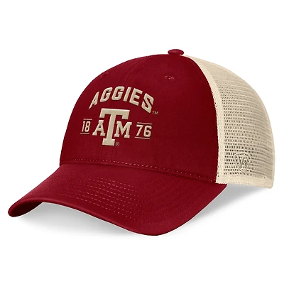 Casquette réglable Top of the World Maroon Texas A&M Aggies Heritage Waylon Trucker pour hommes
