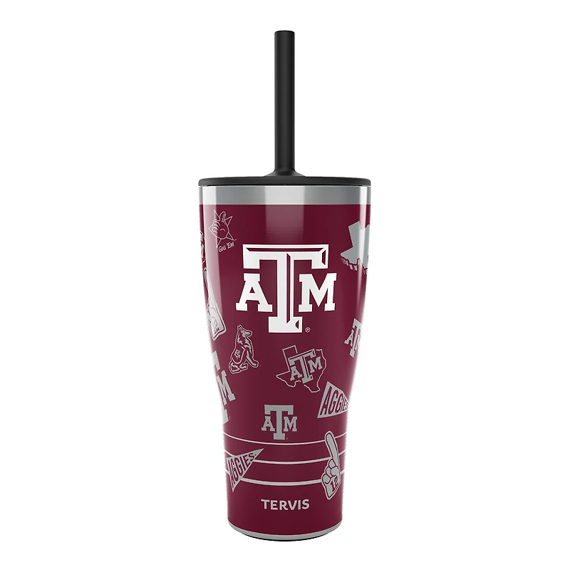 Gobelet Tervis Texas A&M Aggies de 30 oz avec couvercle à paille