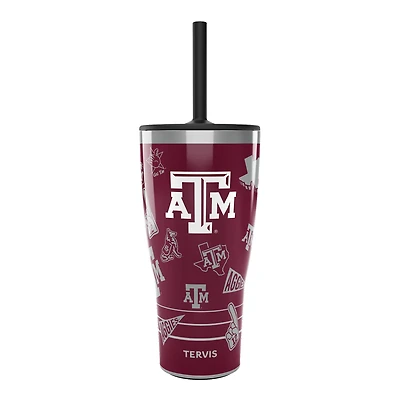 Gobelet Tervis Texas A&M Aggies de 30 oz avec couvercle à paille
