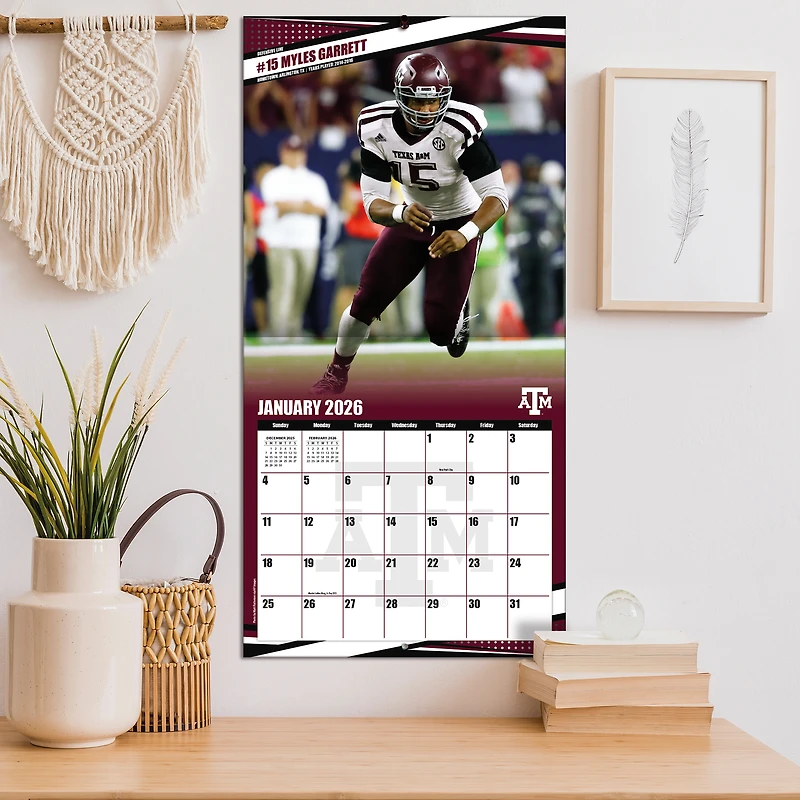 Texas A&M Aggies 12” x 12” 2026 Team Wall Calendar