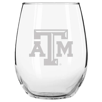 Texas A&M Aggies 15oz. Etched Stemless Glass Tumbler