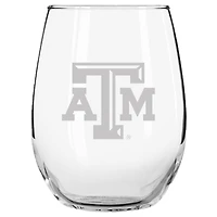 Texas A&M Aggies 15oz. Etched Stemless Glass Tumbler