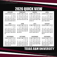 Texas A&M Aggies 2026 Box Calendar