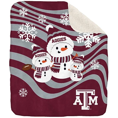 Texas A&M Aggies 50'' x 60'' Snowman Sherpa Blanket