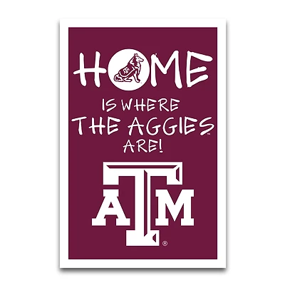 Drapeau de jardin Texas A&M Aggies « Home Is Where » (30 x 45 cm)