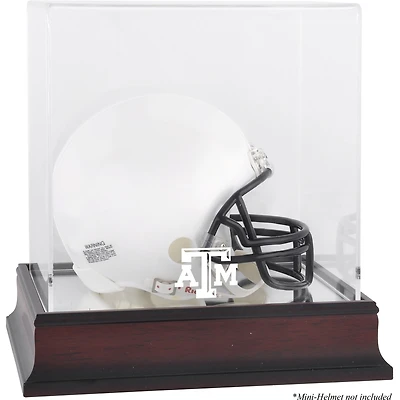 Texas A&M Aggies Mahogany Logo Mini Helmet Display Case with Mirror Back