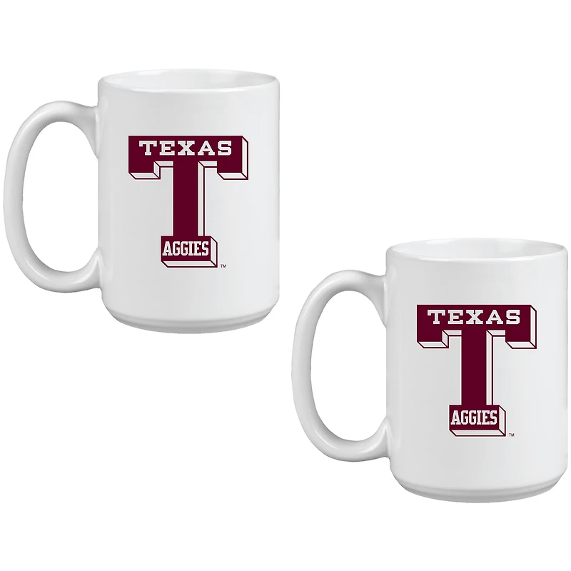 Texas A&M Aggies Two Pack 15oz. Vault Sketch Ceramic Mug Set