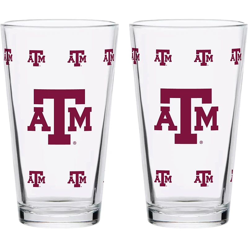 Texas A&M Aggies Two-Pack Knockout 16oz. Pint Glass Set