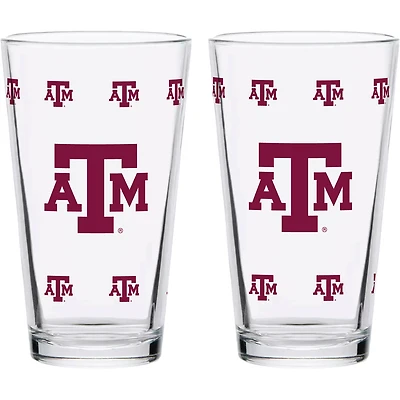 Texas A&M Aggies Two-Pack Knockout 16oz. Pint Glass Set
