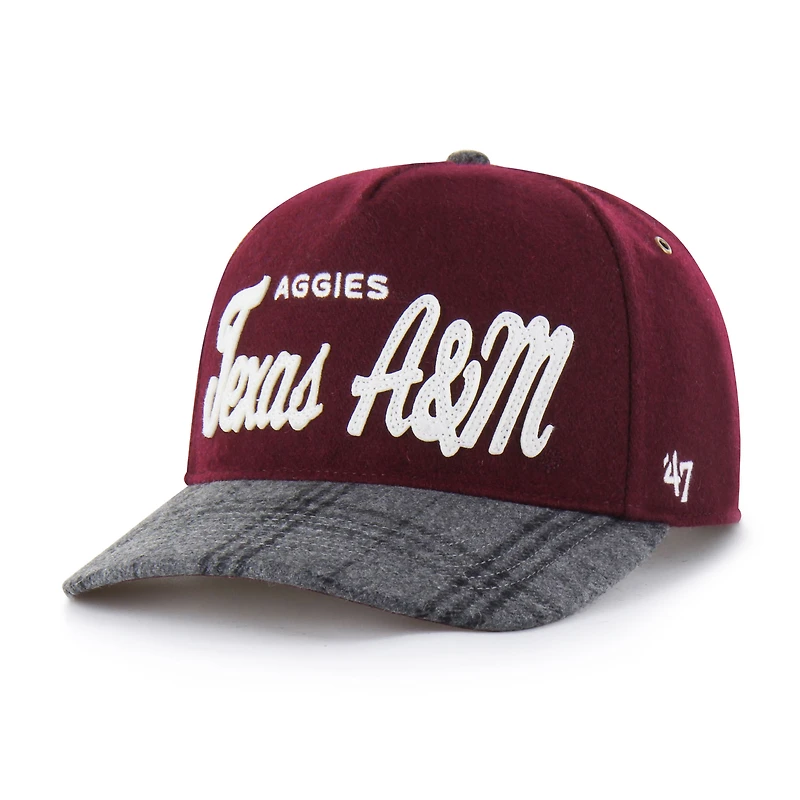Unisex '47 Maroon Texas A&M Aggies Windowpane Plaid Collection Hitch Adjustable Hat