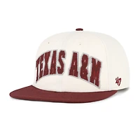 Unisex '47  Natural Texas A&M Aggies Crossover Off Hand Captain Adjustable Hat