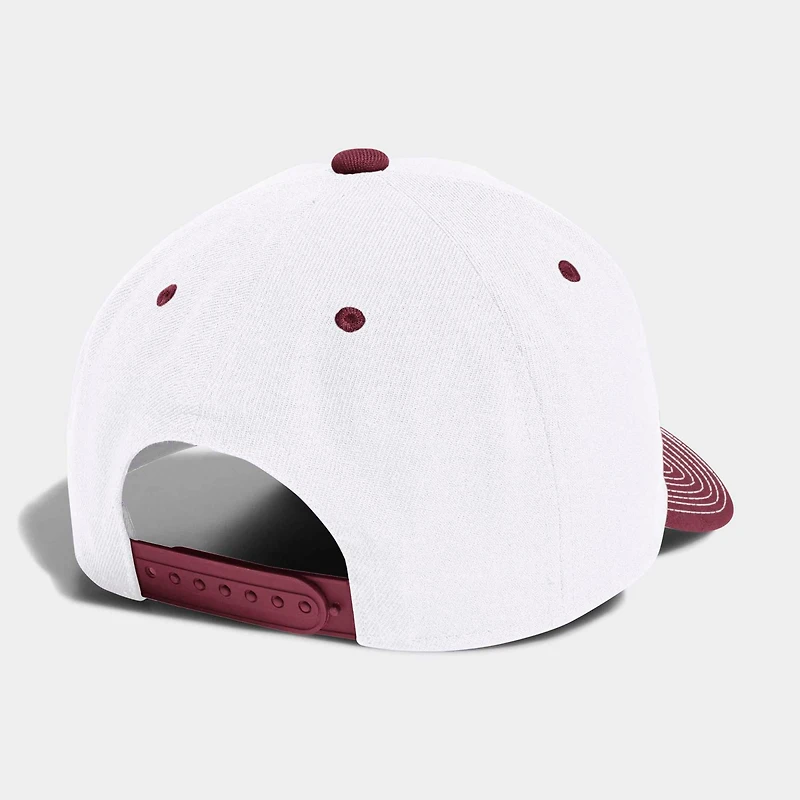 Casquette unisexe adidas blanche/bordeaux Texas A&M Aggies 2026 Sideline A-Frame ajustable