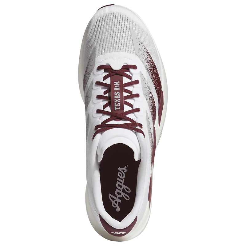 Unisex adidas White Texas A&M Aggies Adizero Evolution SL Running Shoes