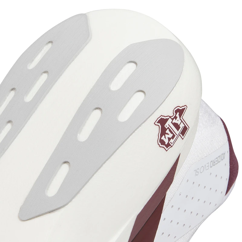 Unisex adidas White Texas A&M Aggies Adizero Evolution SL Running Shoes
