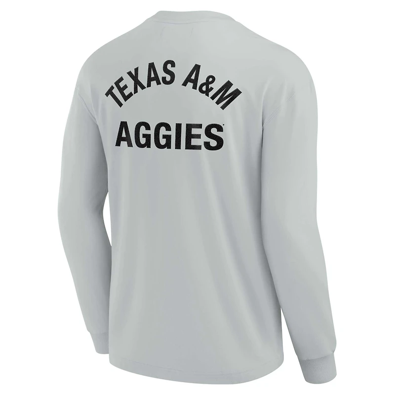 T-shirt unisexe Fanatics gris Texas A&M Aggies Elements super doux à manches longues