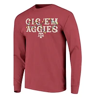 T-shirt unisexe à manches longues « Texas A&M Aggies String Lights » bordeaux, couleur confort.
