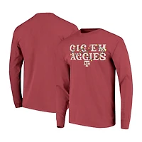 T-shirt unisexe à manches longues « Texas A&M Aggies String Lights » bordeaux, couleur confort.