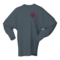 Unisex Spirit Jersey Gray Texas A&M Aggies Oversized Preppy Long Sleeve T-Shirt