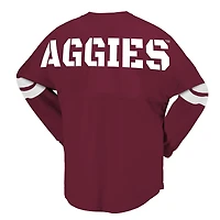 Unisex Spirit Jersey Maroon Texas A&M Aggies Lace-Up V-Neck Long Sleeve T-Shirt