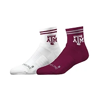 Lot de 2 paires de chaussettes mi-mollet unisexes Strideline Texas A&M Aggies en tricot de qualité supérieure