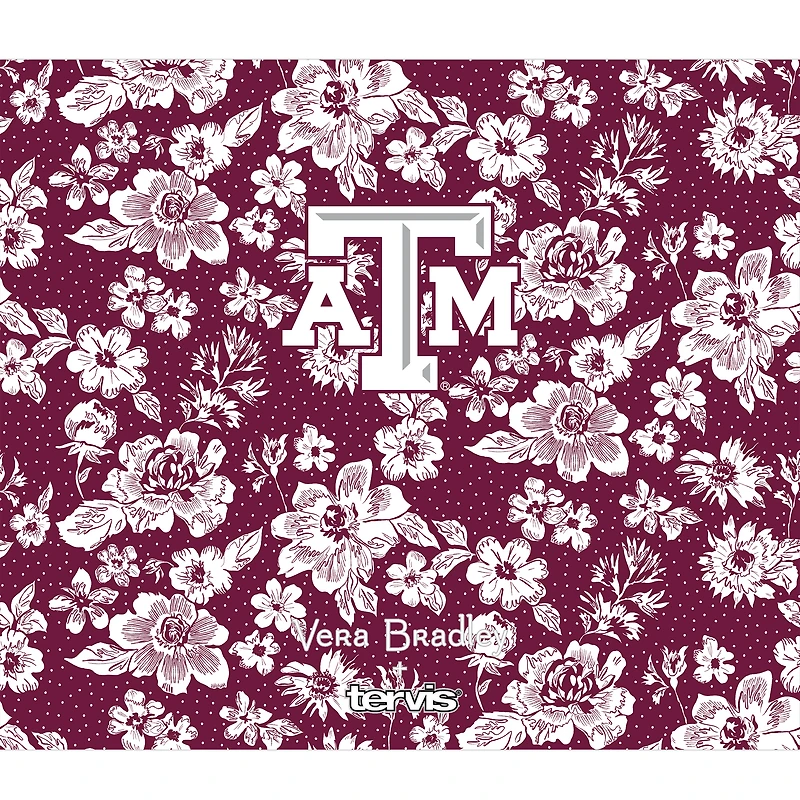 Bouteille à large ouverture Vera Bradley x Tervis Texas A&M Aggies de 710 ml avec bouchon de luxe