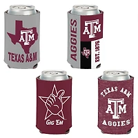 WinCraft Texas A&M Aggies, paquet de 4 12 oz. Ensemble refroidisseur de canettes