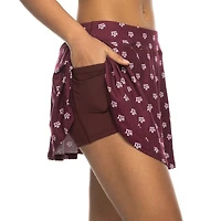 Jupe-short fluide à imprimé intégral ZooZatz pour femme, couleur marron, Texas A&M Aggies