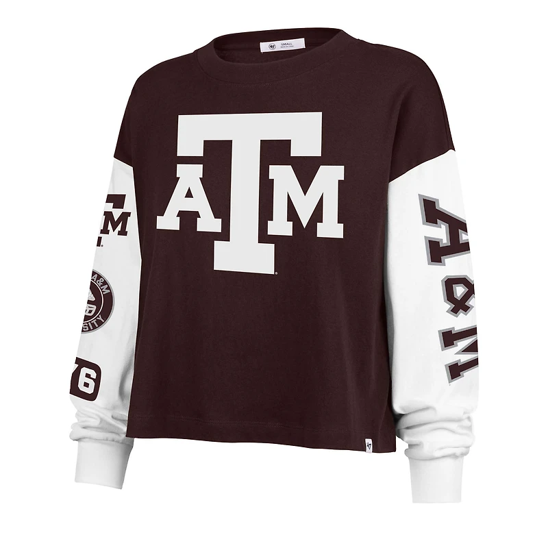 T-shirt à manches longues marron 47 Texas A&M Aggies Sydney pour femme