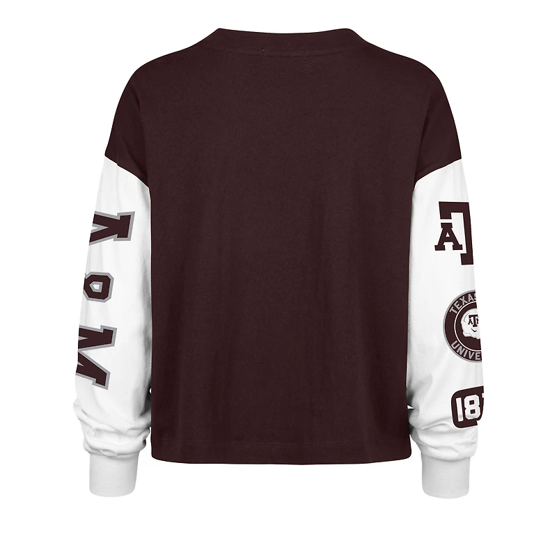 T-shirt à manches longues marron 47 Texas A&M Aggies Sydney pour femme