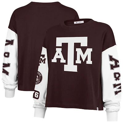 T-shirt à manches longues marron 47 Texas A&M Aggies Sydney pour femme