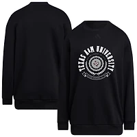 Women's adidas Black Texas A&M Aggies Oversized Crewneck Pullover