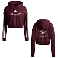 Women's adidas Maroon Texas A&M Aggies Campus Queen Cropped Pullover Hoodie