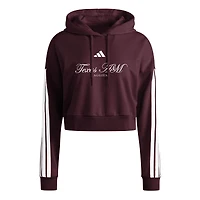 Women's adidas Maroon Texas A&M Aggies Campus Queen Cropped Pullover Hoodie